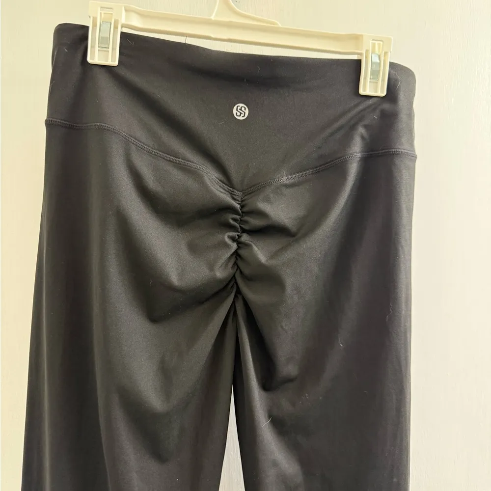 Suuksees flare scrunch butt lifting bootcut highwaist yoga pants XL NEW Black - Image 4