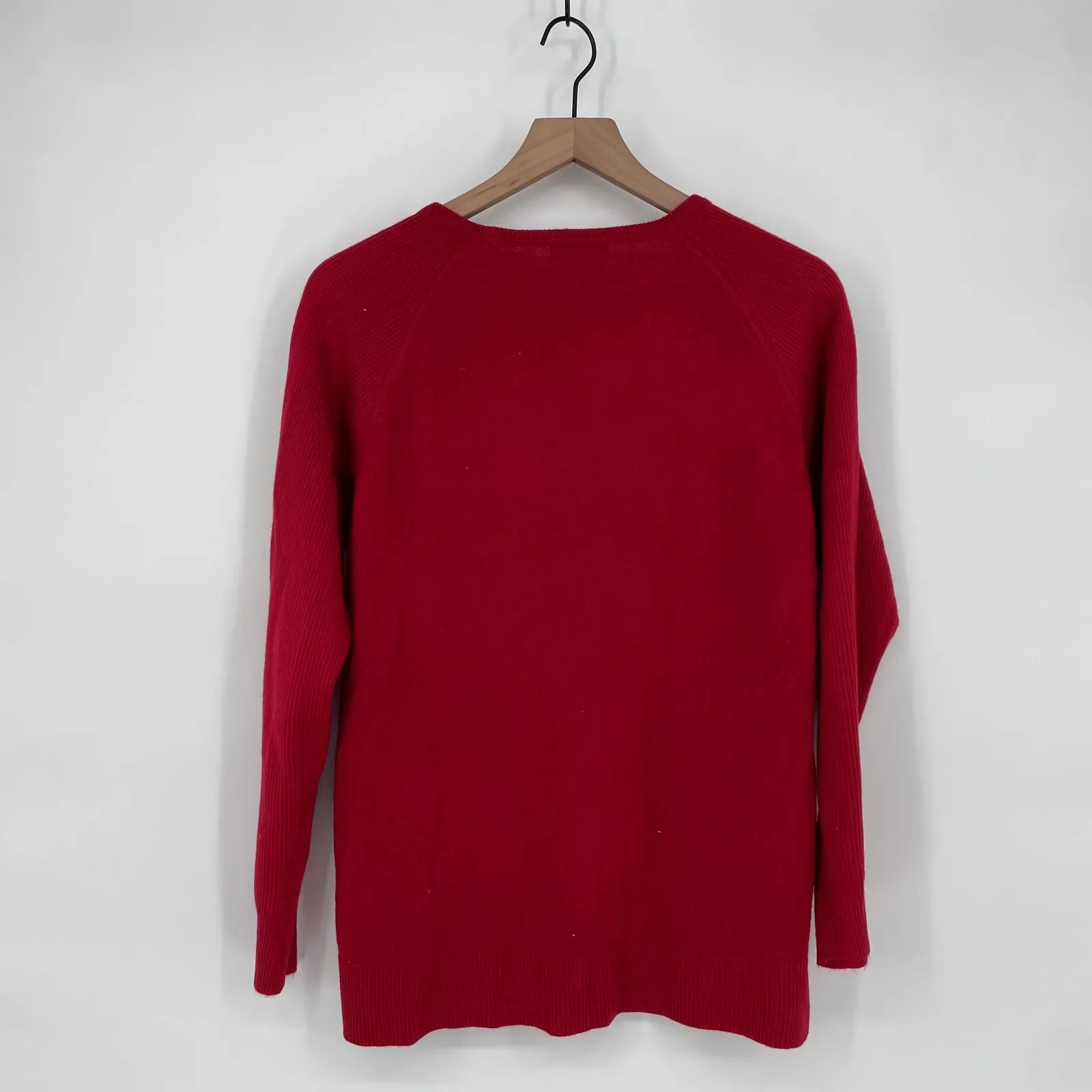 Sweet Romeo Red Crew Neck Long Sleeve Raglan Sweater Top Women Size Medium - Image 4
