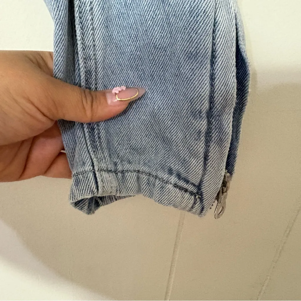 Jason Wu  Zip-Up Denim Jacket 100% Cotton Light Wash Size M - Image 6