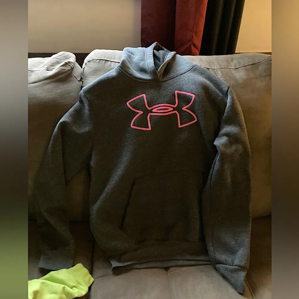 Gray & Pink Under Armour Hoodie - Image 3