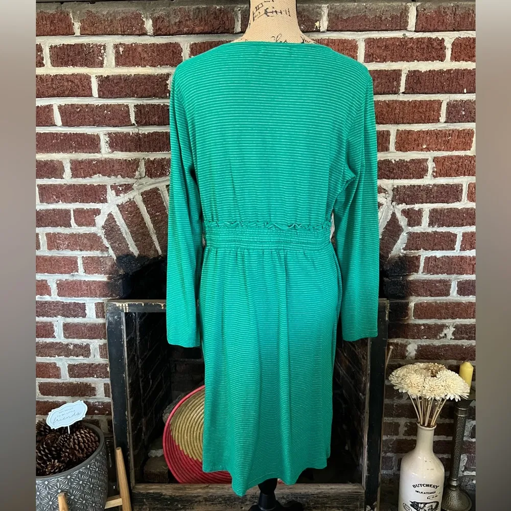 green pinstriped linen dress - Image 5