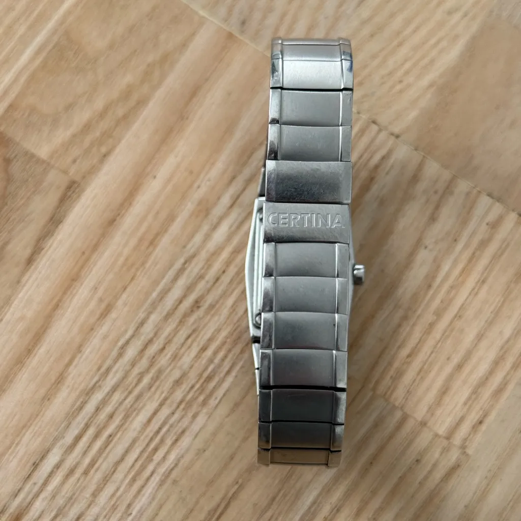 Certina Rare Luxury Designer Ladies Watch Black Dial Stainless Bracelet Hands Silver - Image 11