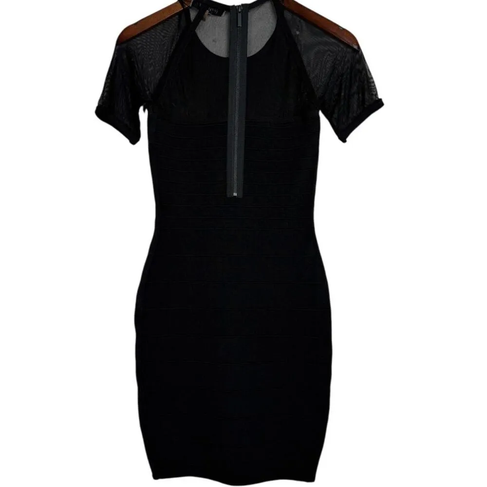NWOT Revolve John + Jenn Sheer Short Sleeves Ribbed Bodycon Mini Dress SP Black - Image 13