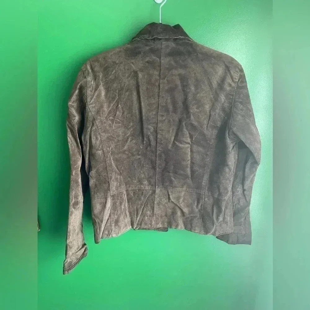 Chicos Suede Leather Jacket‎ Brown Leather Size 1 (8) EUC! CLEARANCE!!! - Image 5
