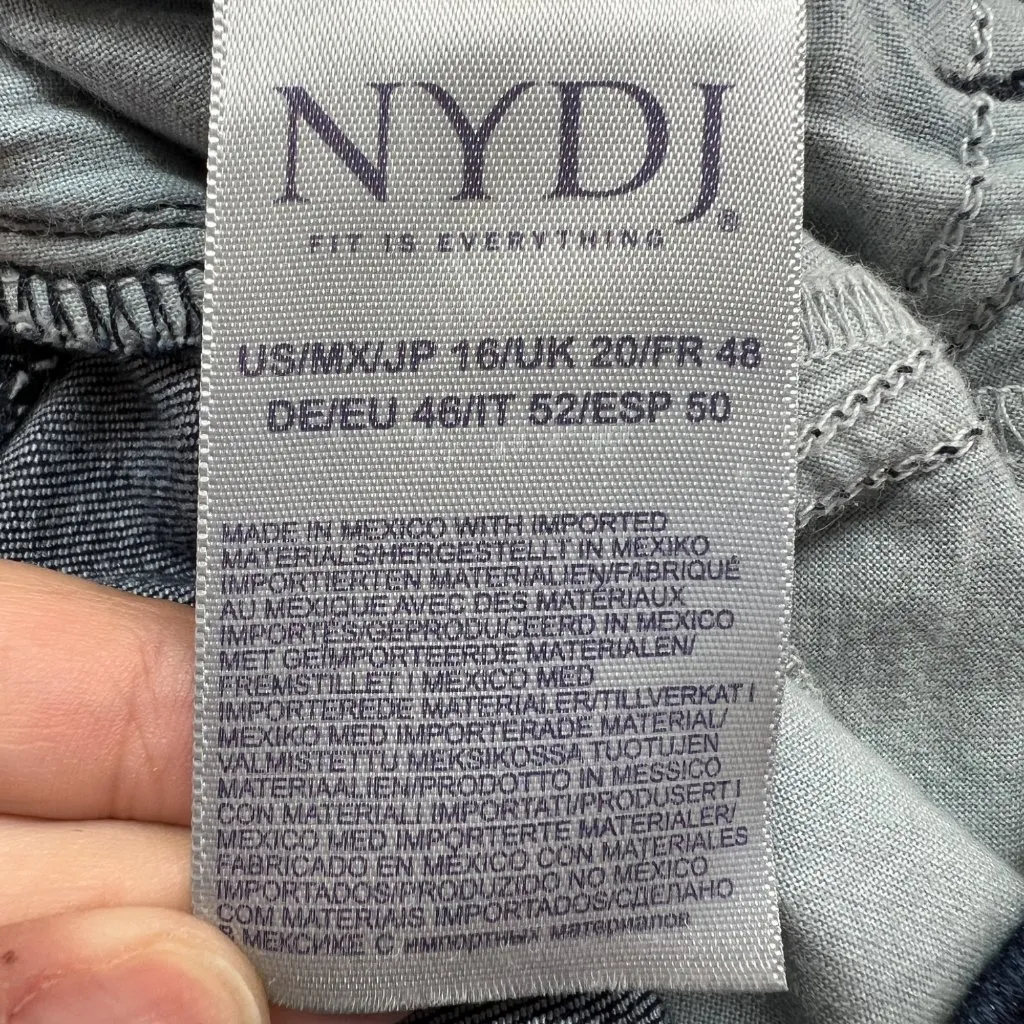 NYDJ Sheri Slim Lift Tuck Jeans Dark Wash Denim Size 16 - Image 10
