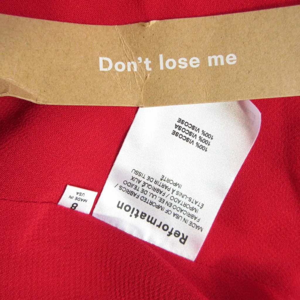 NWT Reformation Twilight in Cherry Red Side Slit Georgette Midi Tank Dress 0 - Image 3