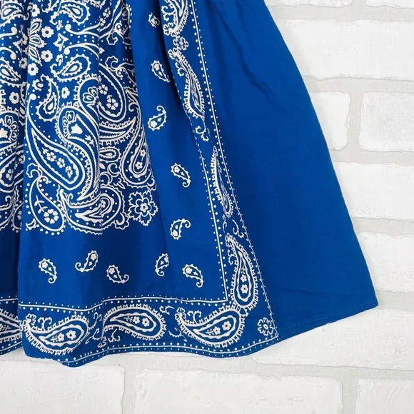 Blue Bandana Print Cutout Waist‎ Sleeveless Mini Dress Topshop Size 4 - Image 13