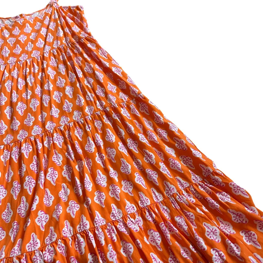 J. Crew Strappy Tiered Midi Dress Bold Bohemian Print Colorful Size 10 Women's - Image 6