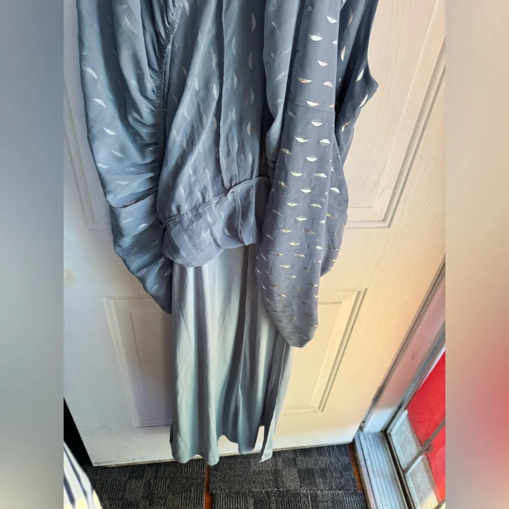 DONNA RICCO New Y Blue Metallic Moon Print Sleeveless Midi Dress Women’s Size 4 - Image 13