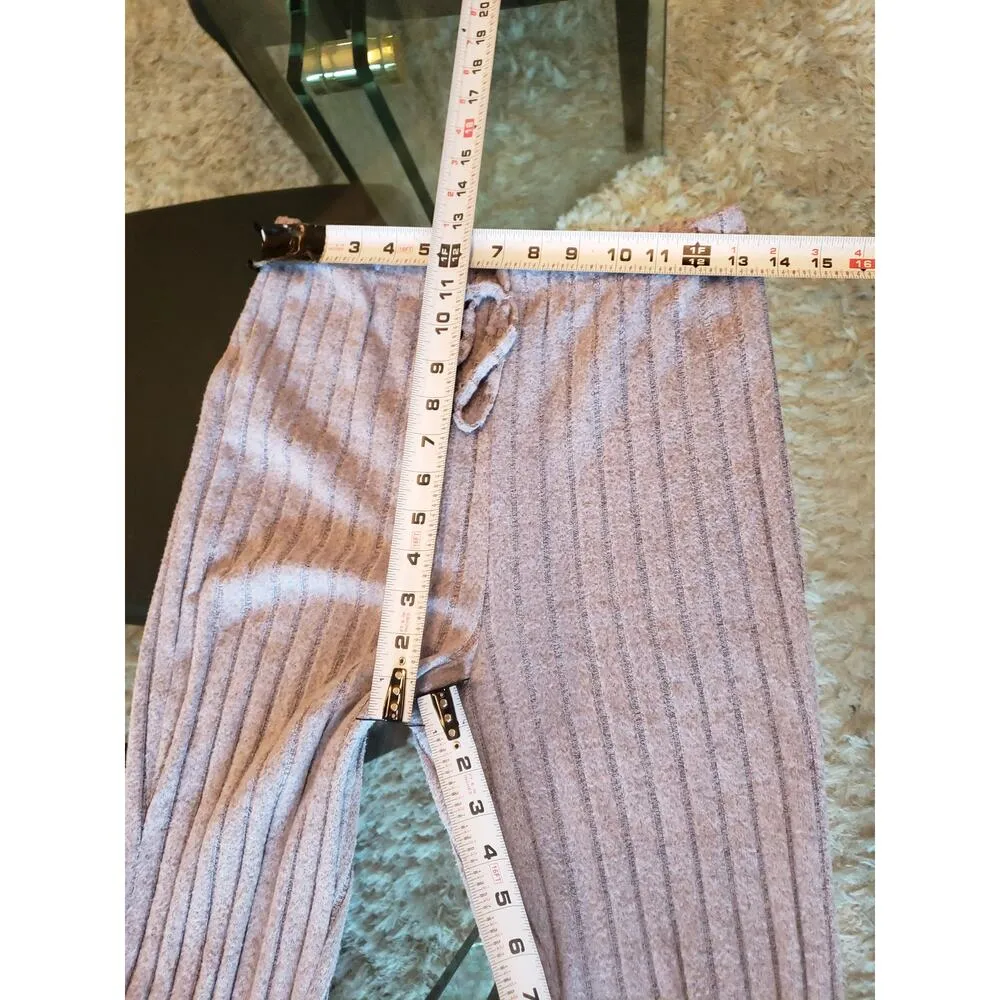 Womens 3 Piece Cardigan with Tank & Pants M Purple Ribbed Long Sleeve Open Front Blue Size M - Image 11