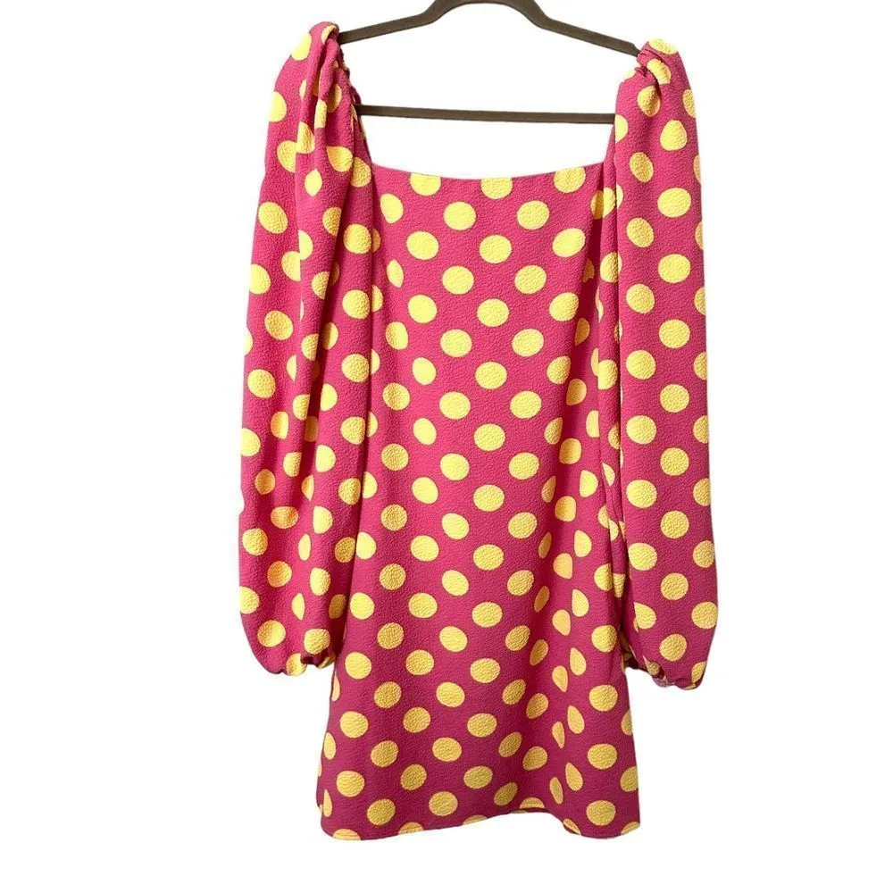 STINE GOYA‎ Will Polka Dot Mini Dress Sz Medium Pink - Image 2