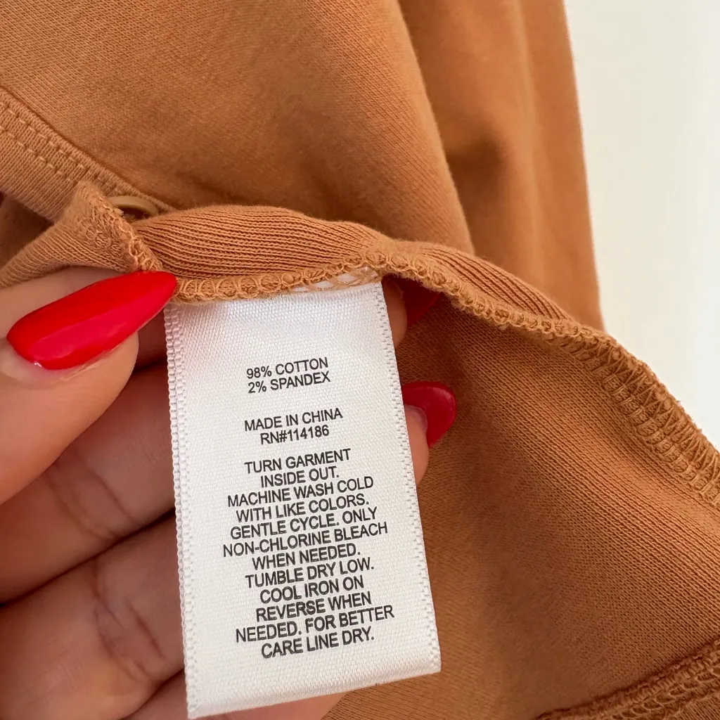 Women's Button Down Cardigan in Warm Tan Size M - Image 3