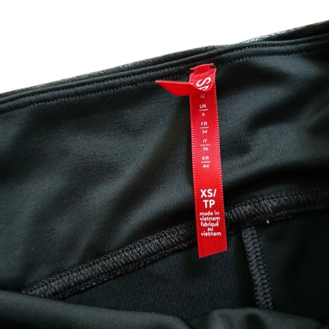 SPANX Faux Leather Leggings High‎ Waist Black Shiny Stretch Womens XS - Image 6