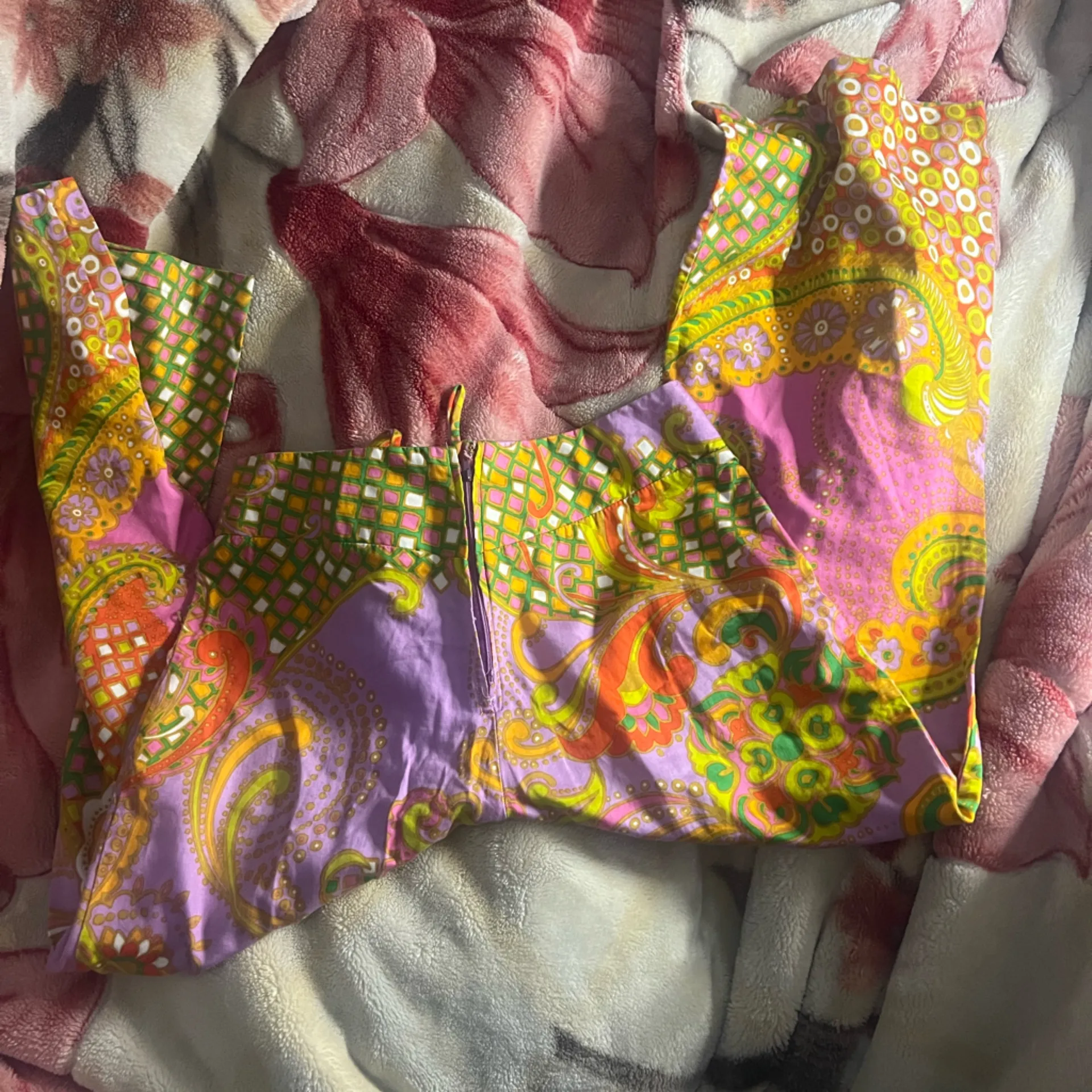 8 vintage colorful handmade replica pedal pusher pants Orange - Image 4