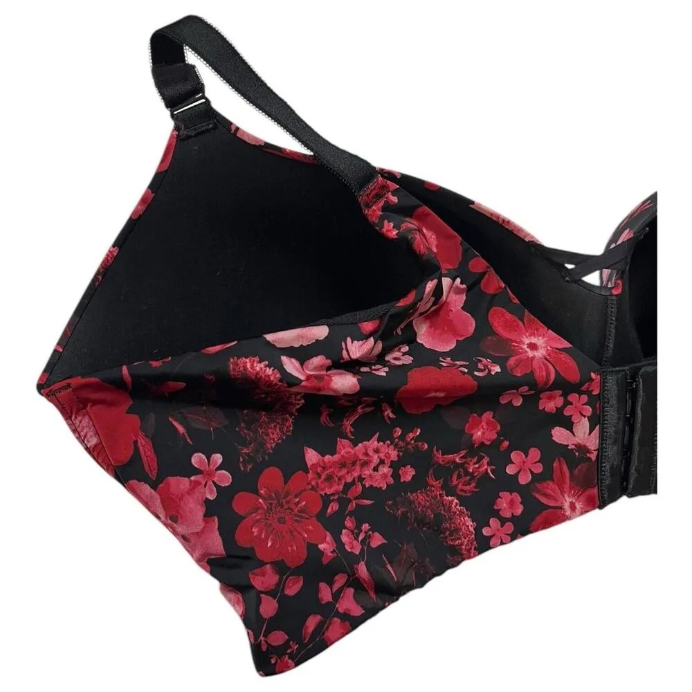 Torrid Curve Bra Womens 44DDD Floral 360 Back Smoothing Wire Free Push Up Plunge - Image 6