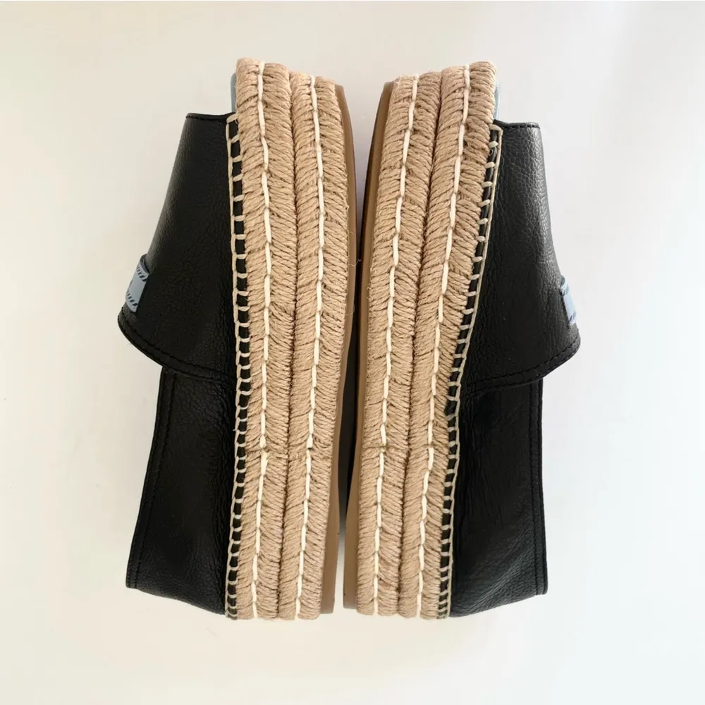 Prada Black Blue plaque logo open toe platform espadrilles EU 37 - Image 4