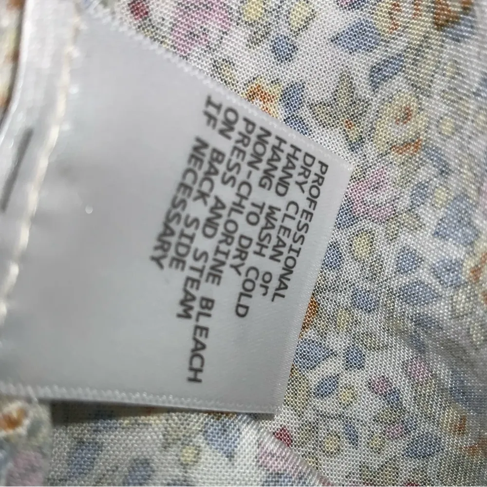 Rose & Thyme Floral Notched Neck 3/4 Tie Sleeves Loose Fit Pullover Blouse XL - Image 9