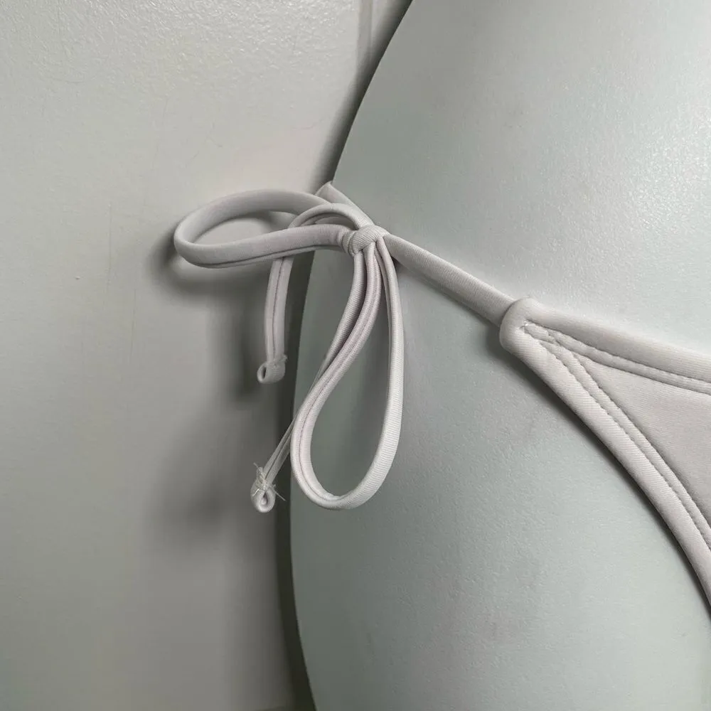 Xhilaration High Rise Side Ties White Bikini Medium - Image 4