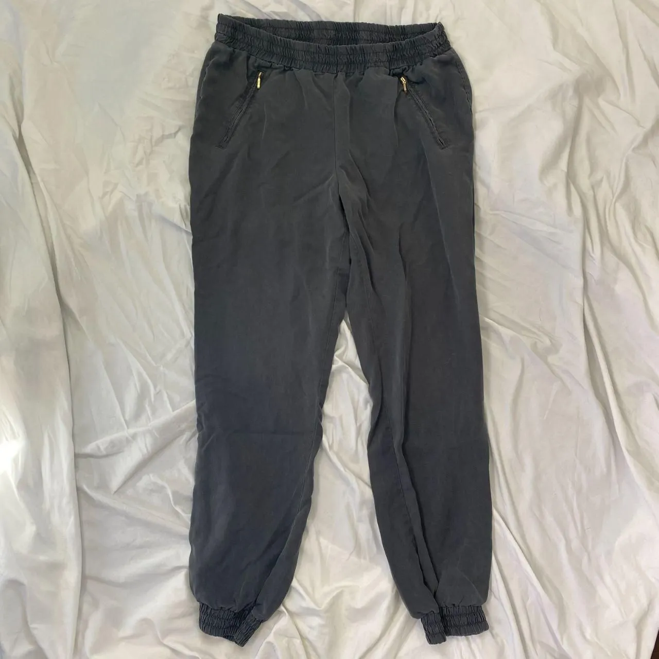 INC Early 2000's Soft Grunge Dark Gray Black Cinched Casual Jogger Pants 12 / L - Image 2
