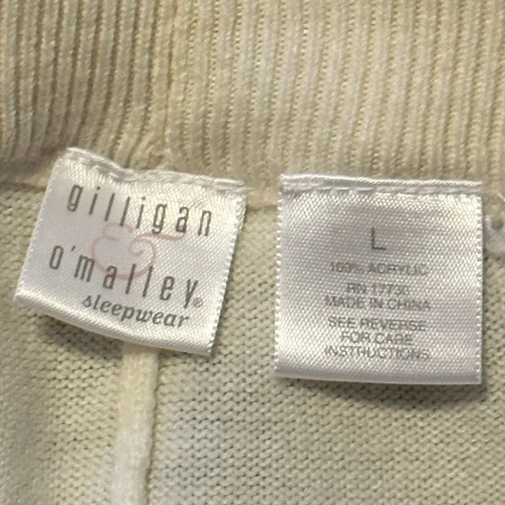 Cream White Wide Leg Sweatpants Size Medium - Image 5