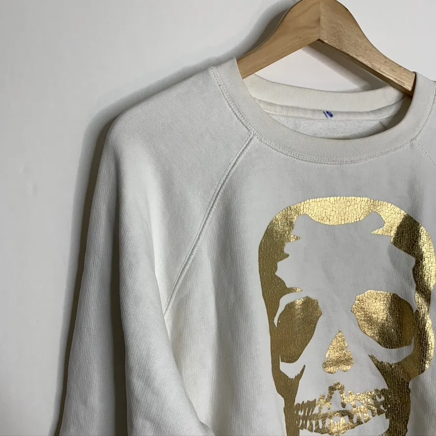 Zadig & Voltaire Gold Foiled Skull Sweatshirt Womens Small - Image 4