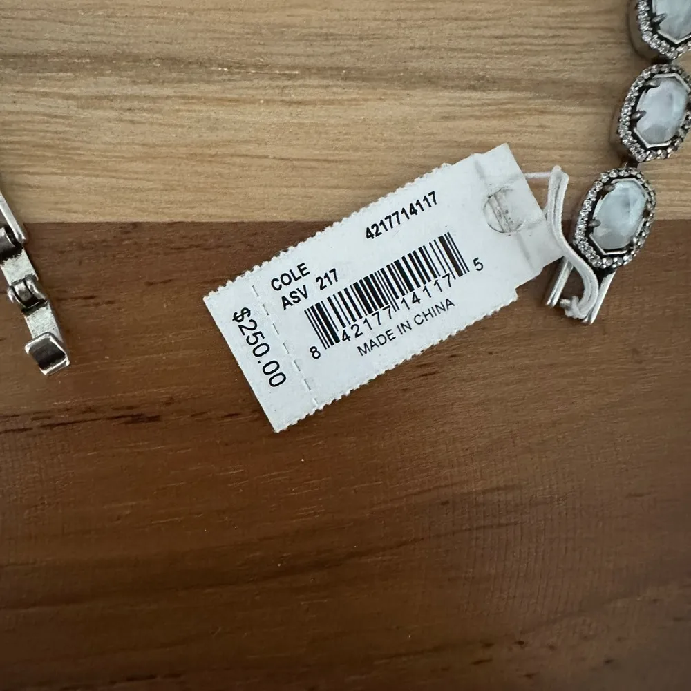 NWT Kendra Scott Cole Bracelet Antique Silver Ivory Mother Of Pearl - Image 2