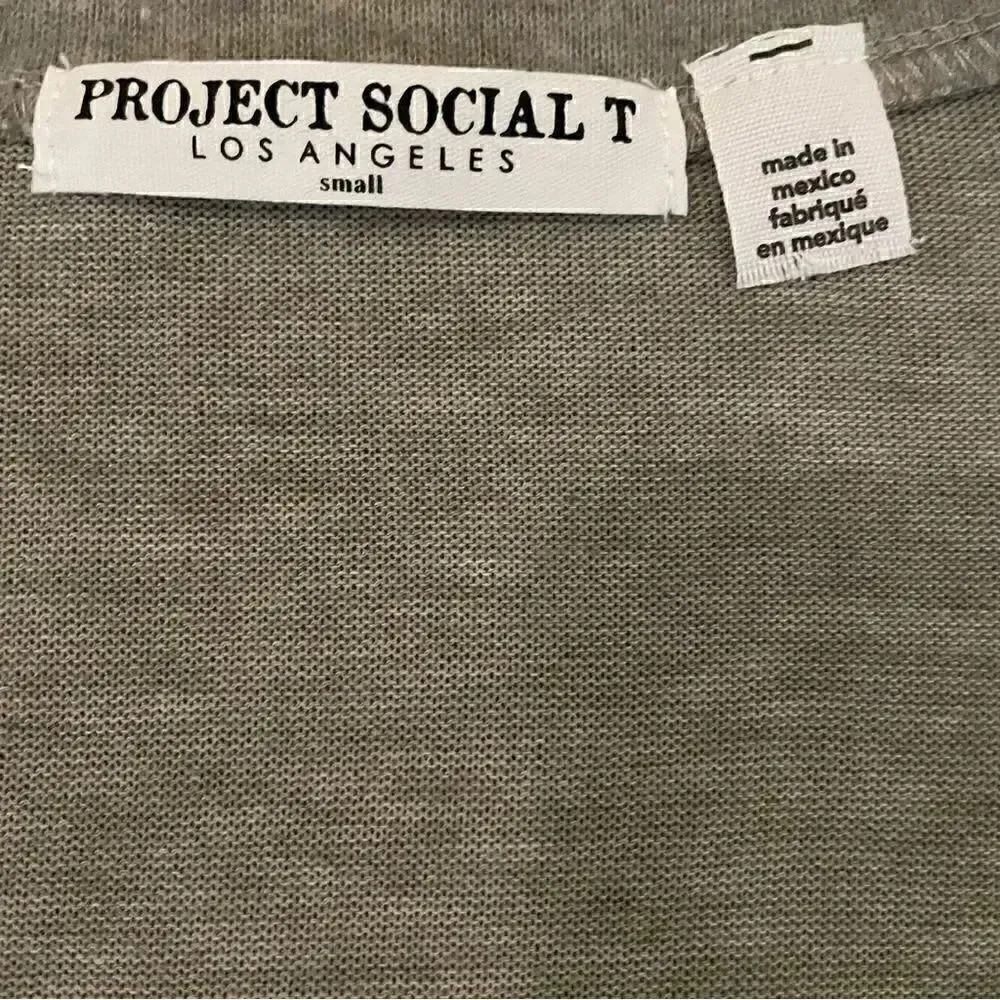 Project Social T Womens Sweater Top Fleece Neck Heather Gray Size Small - Image 8