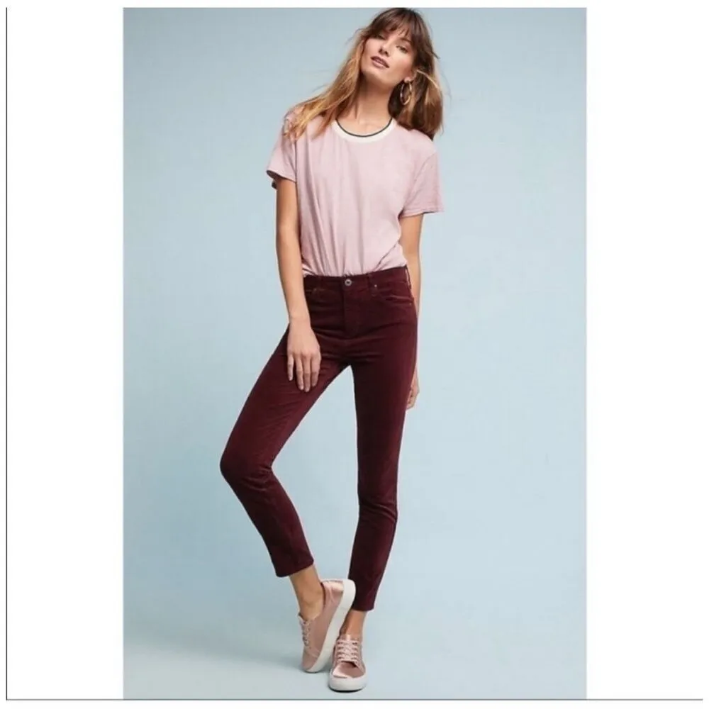 AG Adriano Goldschmeid The Stevie Ankle Slim Straight Jeans in Bordeaux 26 - Image 14