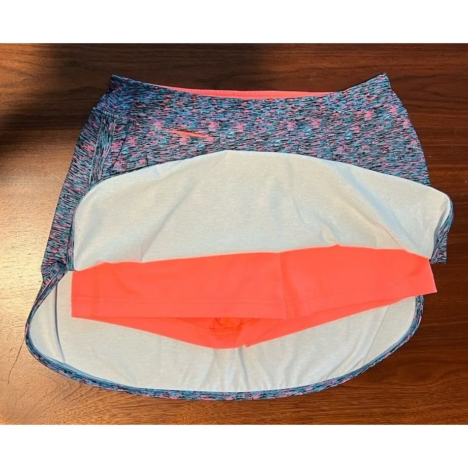 Slazenger 13” Golf/Tennis/Pickleball Skort Sz Small Blue/Multicolor/Neon Coral - Image 3