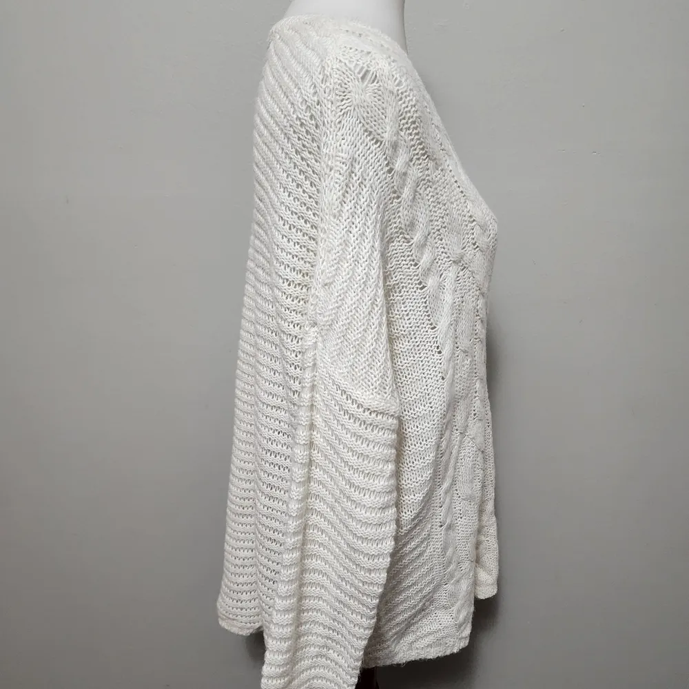 Sonoma cream vneck tunic sweater size large - Image 3