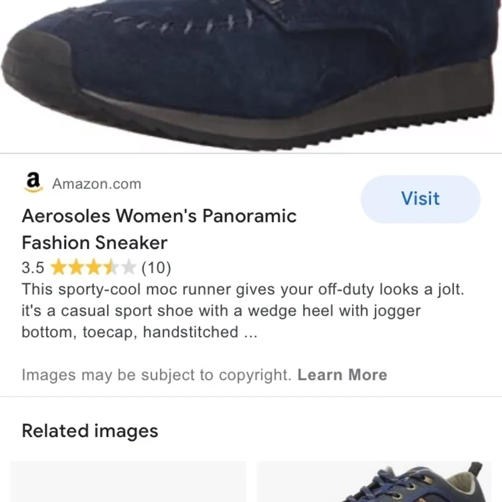 Aerosoles Panoramic blue‎ suede sneakers size 10.5 - Image 2