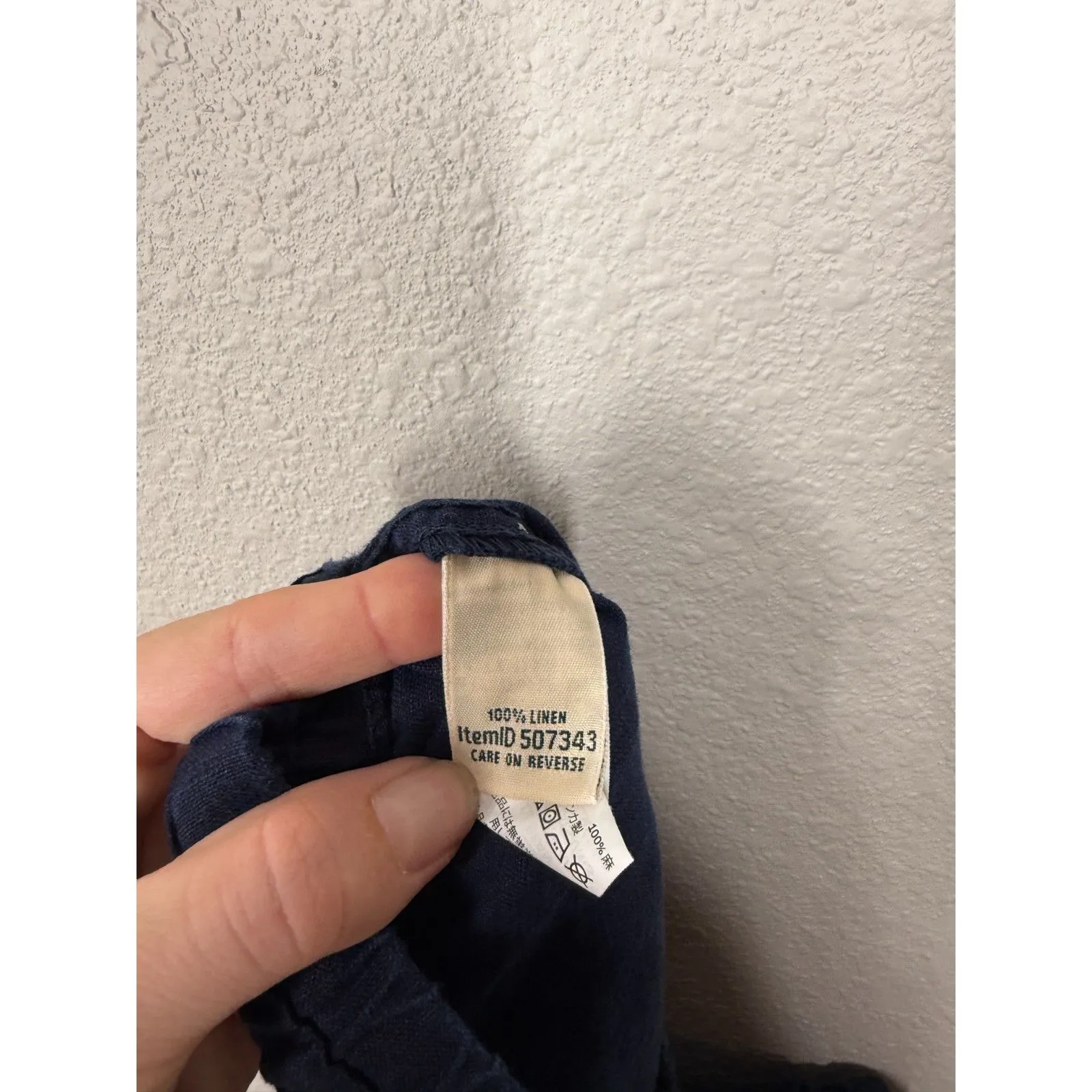 LL Bean 100% Linen Wide Leg Pants Womens Sz 10P Beachy Coastal Pull On Blue - Image 5