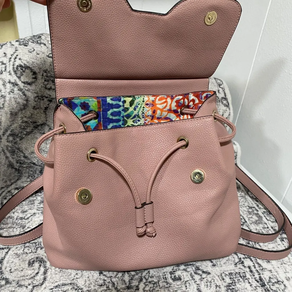 Nanette Lepore Shoulder Bag Backpack in Blush Pink - Image 7