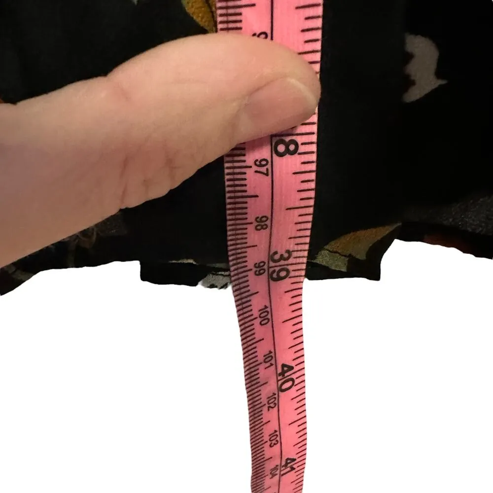 A.L.C Haven Silk Floral Dress Black Terracotta - Image 14