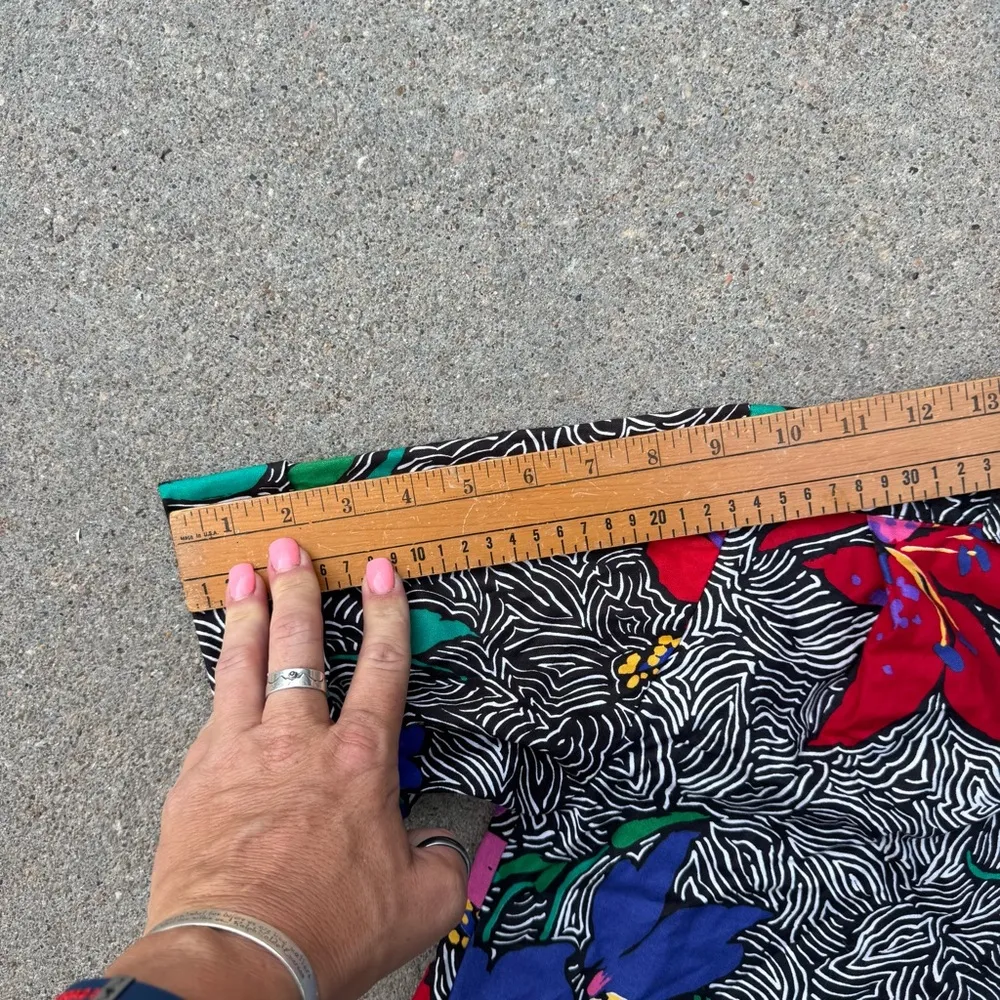 VTG 90s Tumbleweeds Vibrant Floral Abstract Geometric Short Sleeve Shirt SMALL Pink - Image 7