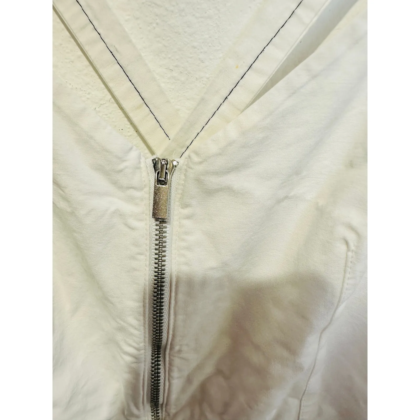 PROENZA SCHOULER White Exposed Zipper Button Detail Sleeveless Sundress Size 2 - Image 7