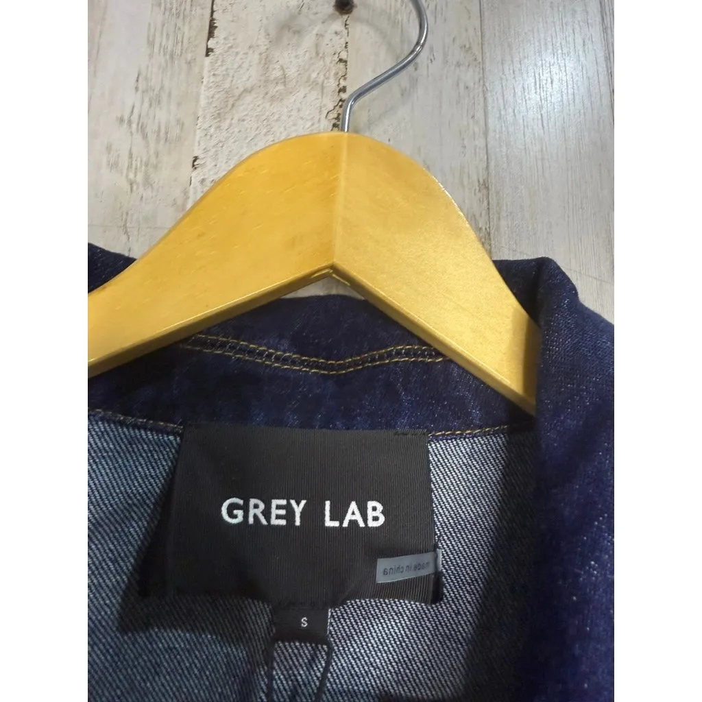 NWT Grey Lab Women's Denim‎ Jacket Blue Size Small Button - Image 2