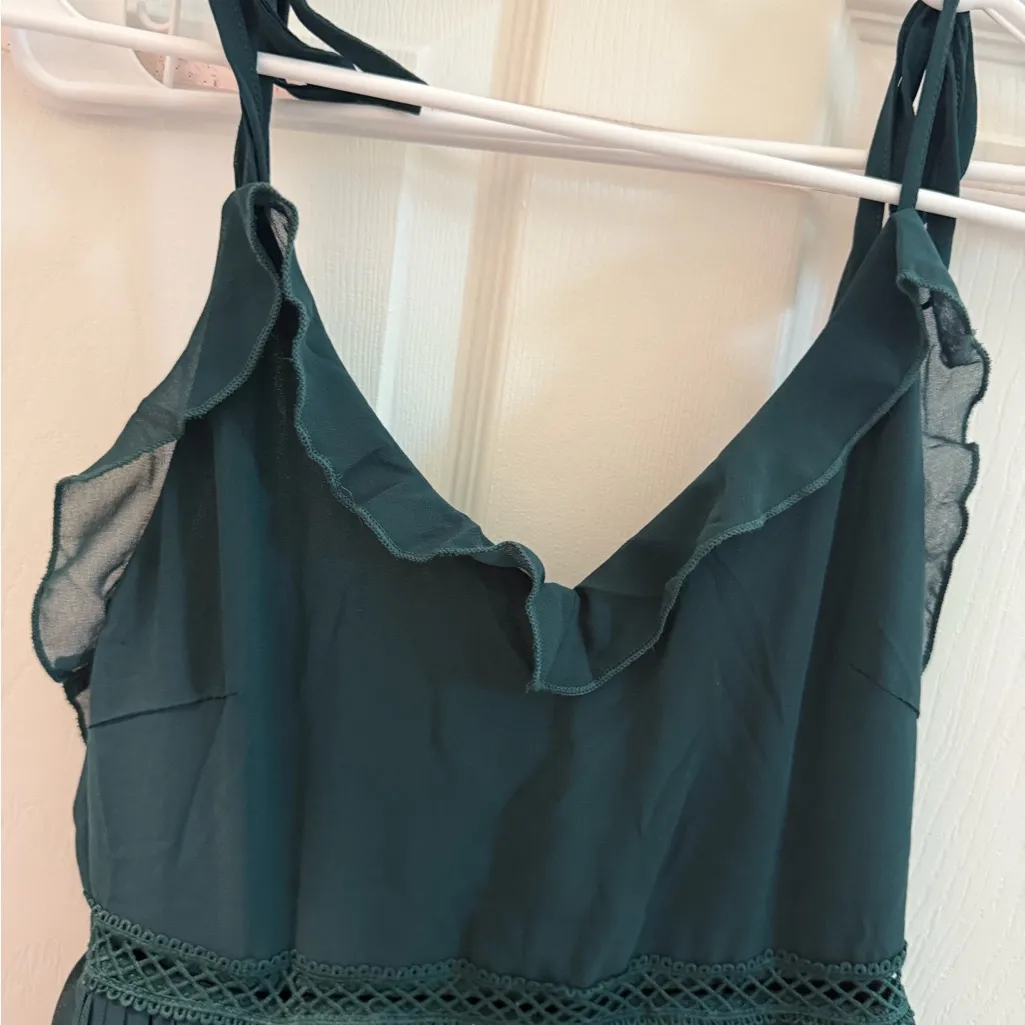 Lulu's Teal Ruffle Midi Dress Green Size XS - Image 2