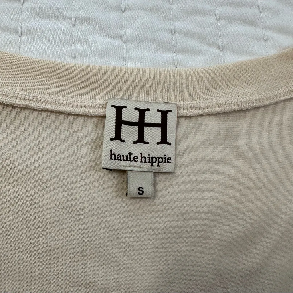 Haute Hippie 100% Cotton T-shirt Dress  with Tulle  Petal Ruffle Skirt - Image 10