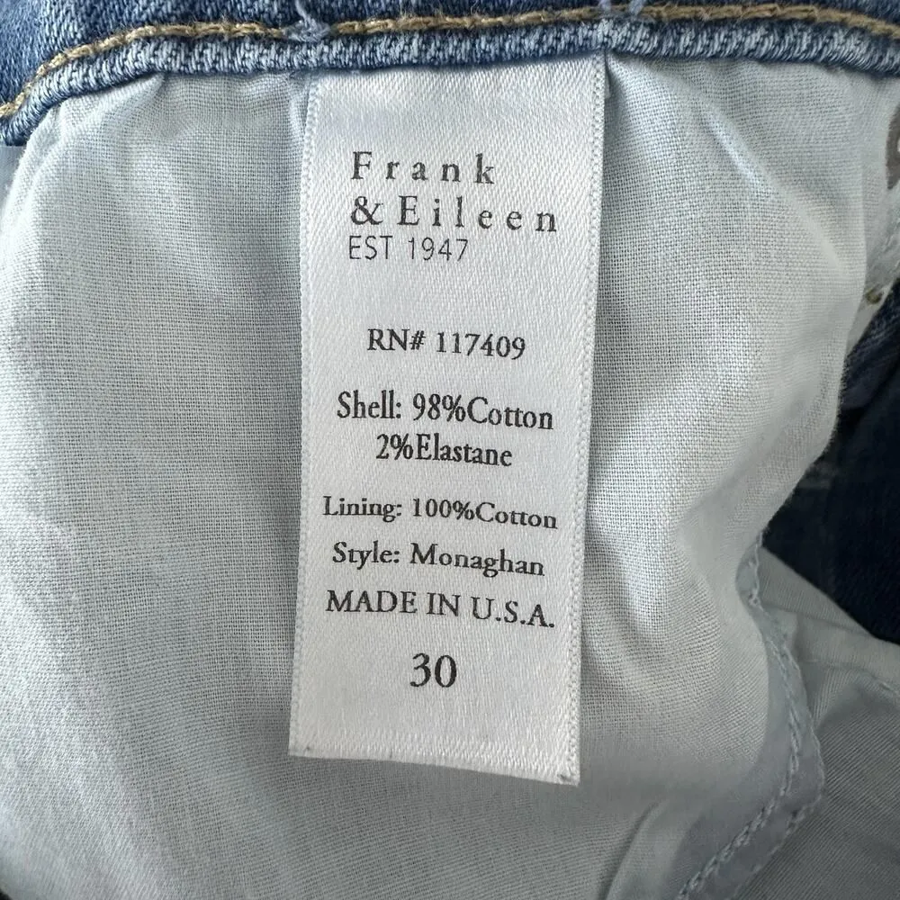 Frank & Eileen Jeans Womens 30 Blue Monaghan High Rise Straight Distressed Crop - Image 9