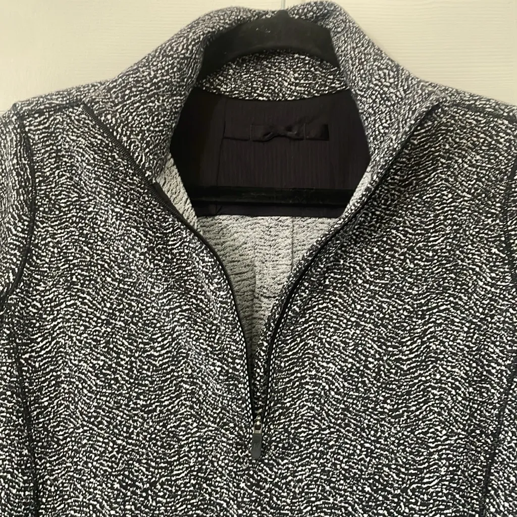 Lululemon Race Your Pace 1/2 Zip Wee Stripe Black Heathered Black Size 6 - Image 11