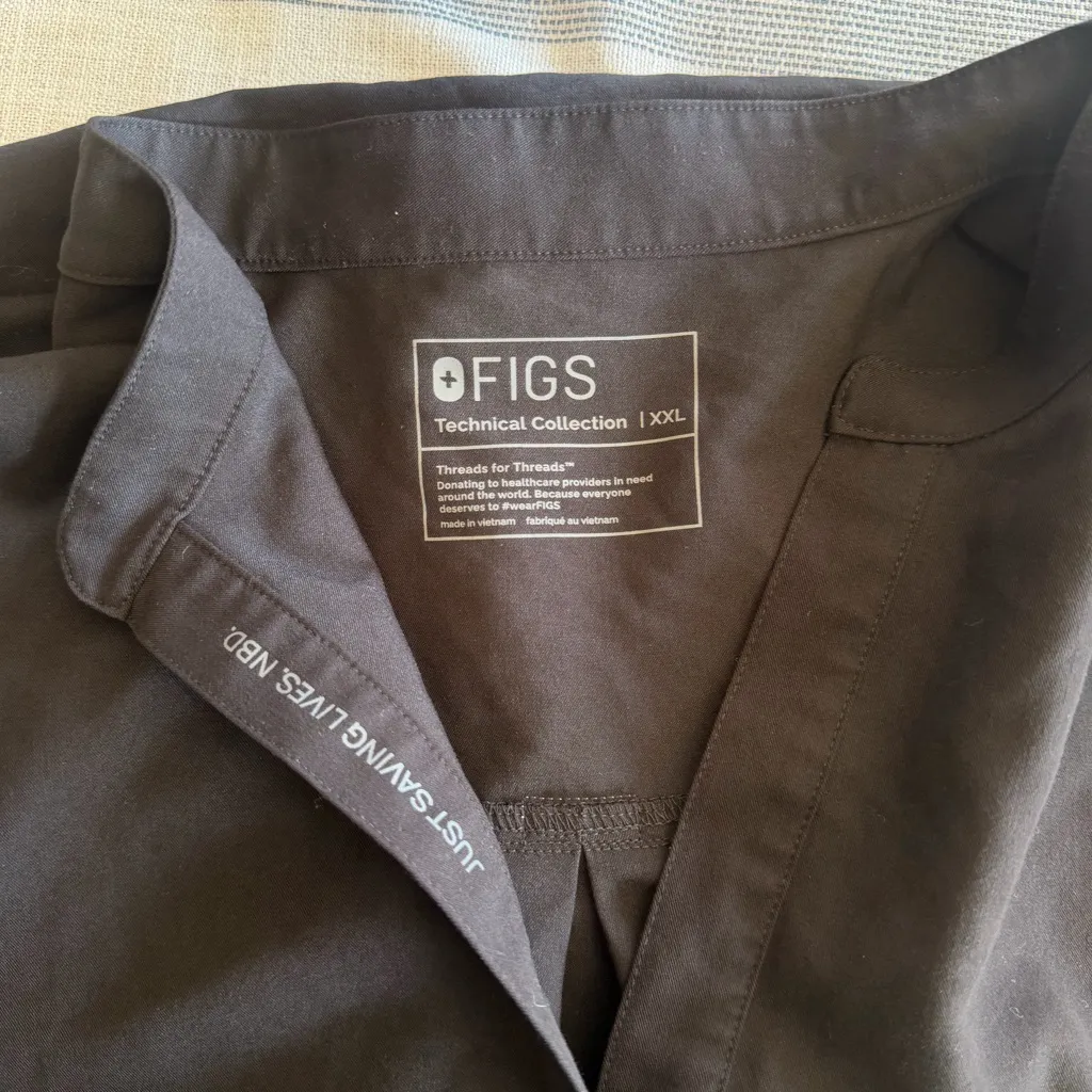 Figs Rafaela Scrub Top Women’s XXL Black Uniform Hospital Nurse - Image 9