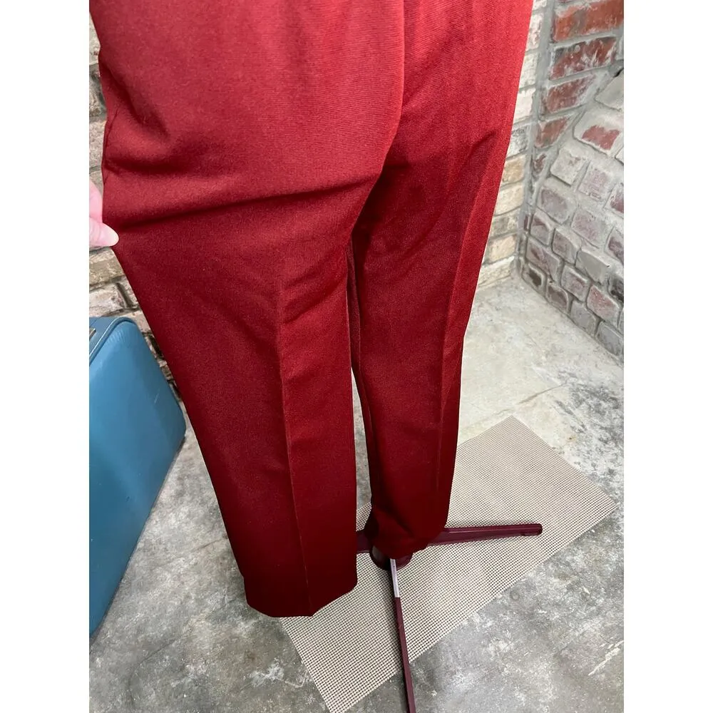 cardigan sweater pant set 1950s floral rust cream Red - Image 6