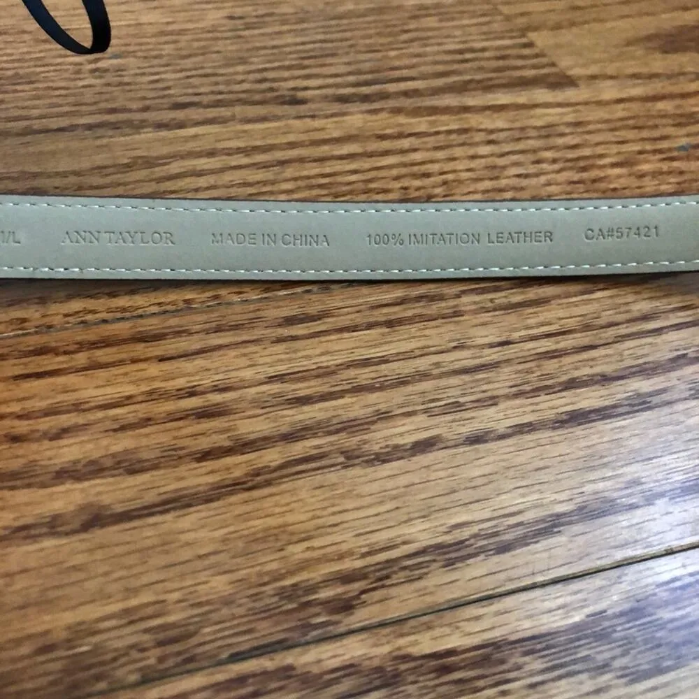 ANN TAYLOR Faux Leather Brown Skinny Belt Women's Size M/L - Image 4