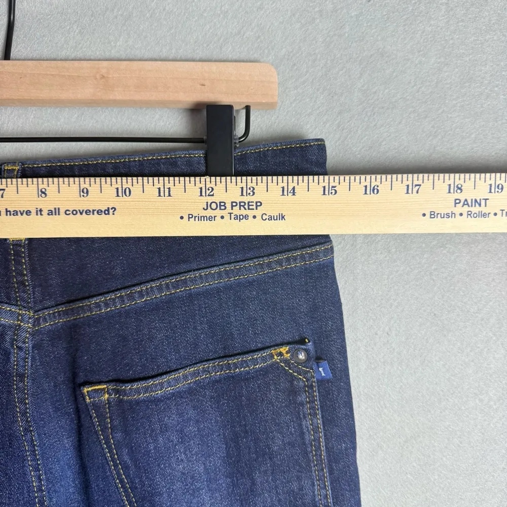 Pilcro Anthropologie Women's The Split Straight Leg Dark Wash Boot Cut Jeans 29 Blue - Image 12