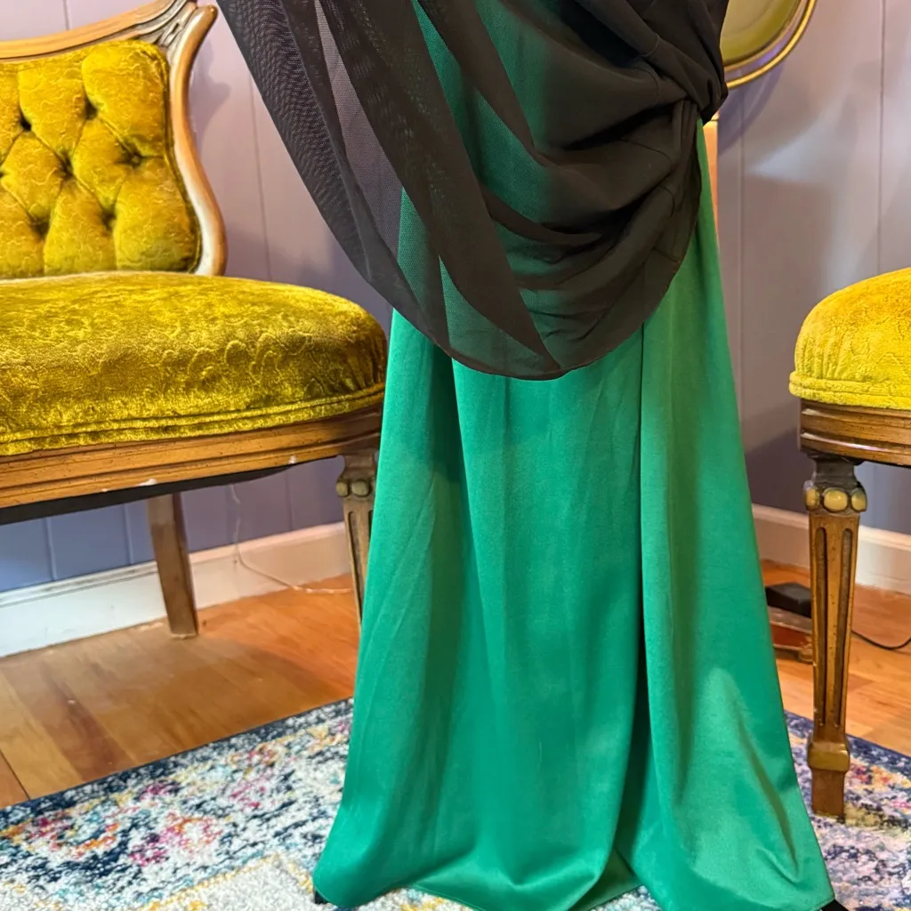 Vintage Y2K Rimini Green Fairycore Whimsical Goth Maxi Dress Size 8 - Image 7