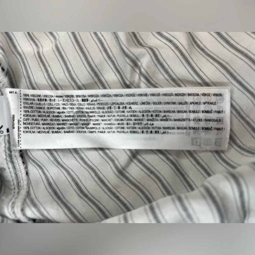 Mango Striped Bow Button Down Dress Shirt Size XXS - Image 9