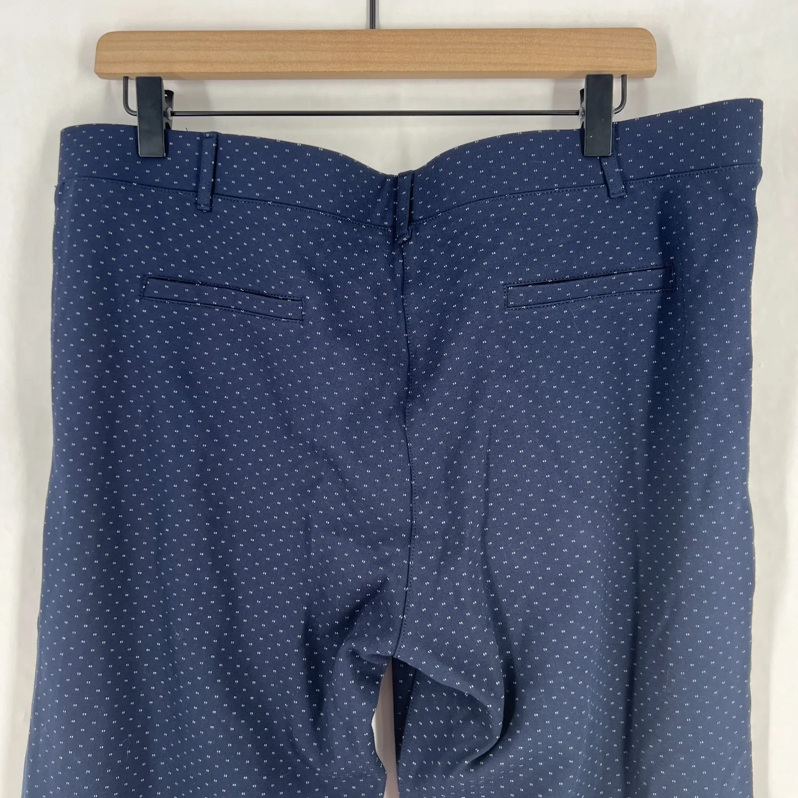 Betabrand DPYP Yoga Dress Pant Womens 2XL Navy White Polka Dot Dot Bootcut - Image 5