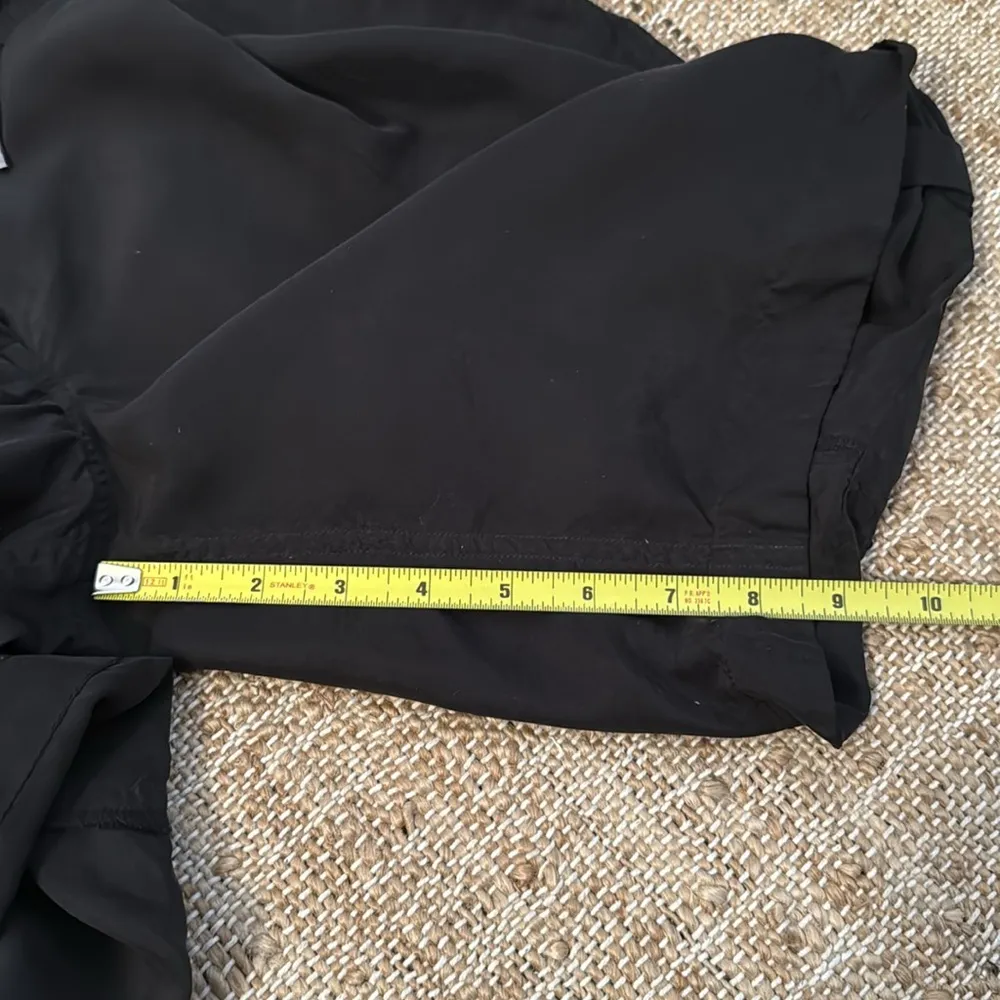 Saks Fifth Avenue 9 | 15 Black Silk Drawstring Rolled Hem Shorts size 4 - Image 10