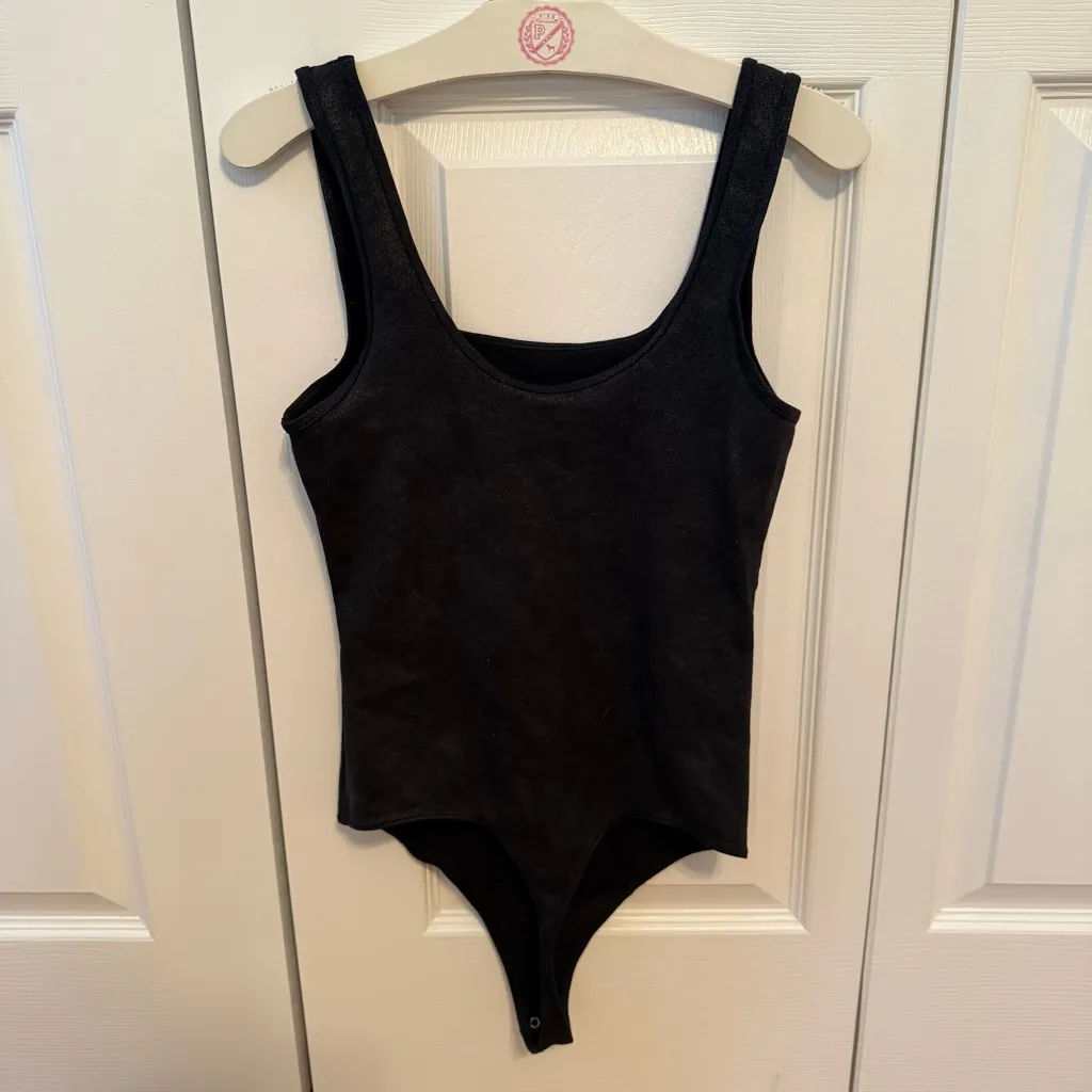 Abercrombie Crackle Faux Leather Tank Bodysuit - Image 3